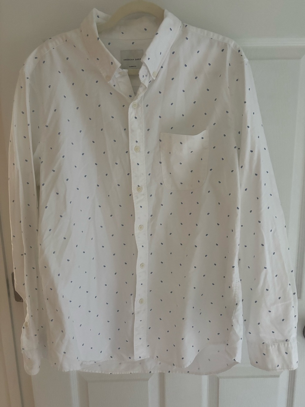 American Eagle Classic Fit Button-Down Shirt with Paisley Print
